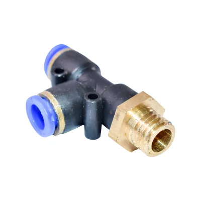 Raccordo rapido a T in plastica con connettore rapido e vite in metallo fi 8x8 con M12 - immagine 3