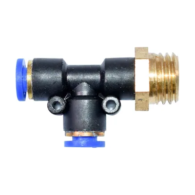 Raccordo rapido a T rapido in plastica e vite in metallo da 6x6 con M16