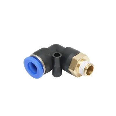Raccordo rapido riduzione a gomito in plastica per tubo da 8 mm e filettatura metallica da 1/8 - immagine 3