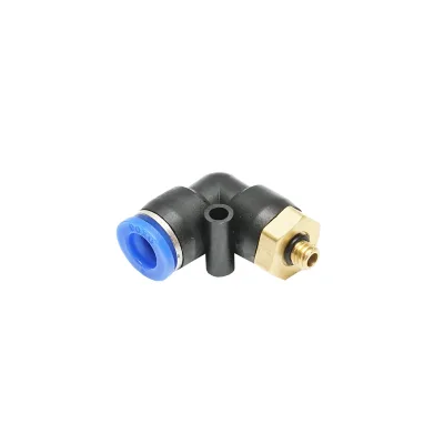 Raccordo rapido riduzione a gomito in plastica per tubo da 8 mm e filettatura metallica M6 - immagine 3