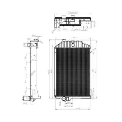 Radiatore raffreddamento acqua con 5 file di celle per John Deere, codice OEM AR95802, RE21893, RE38664 - immagine 2