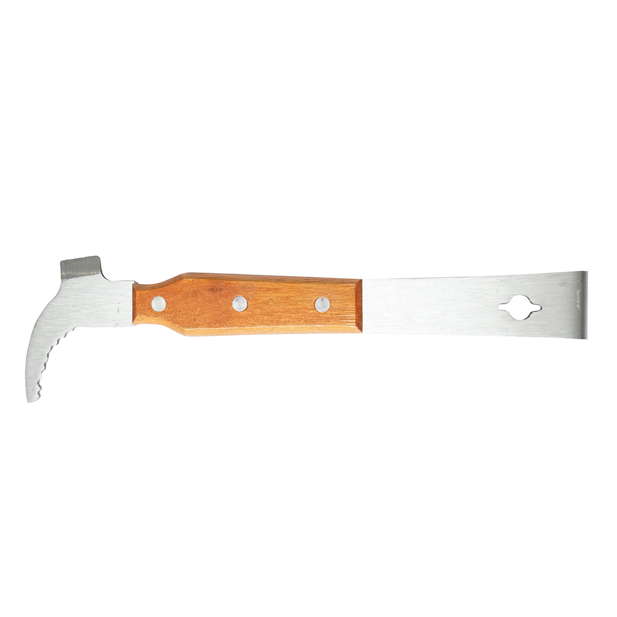 Raschietto per Apicoltura in acciaio inox con manico in legno e scala tipo L, 260 mm.