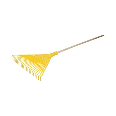 Rastrello in plastica per foglie, manico in legno 120cm, 22 denti Crownman - immagine 5