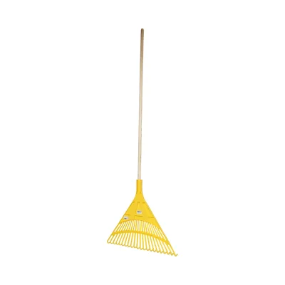 Rastrello in plastica per foglie, manico in legno 120cm, 22 denti Crownman - immagine 2