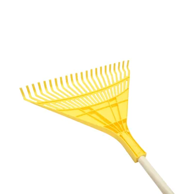 Rastrello in plastica per foglie, manico in legno 120cm, 22 denti Crownman - immagine 6