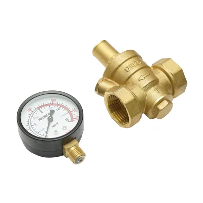 Regolatore di pressione dell'acqua 1-1 tol, regolabile con filtro e manometro DN25 per impianti solari residenziali - immagine 2