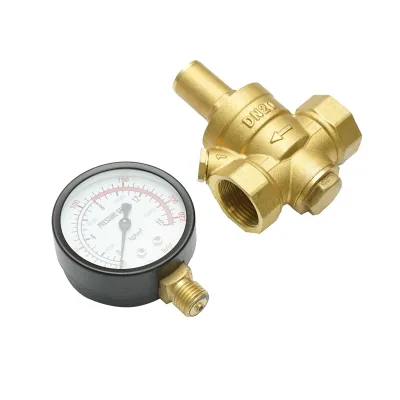 Regolatore di pressione dell'acqua da 3/4-3/4, regolabile con filtro e manometro DN20 per impianti solari residenziali. - immagine 2