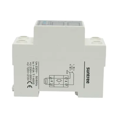 Relè di sicurezza digitale 63A 2P 140-300V protezione da sottotensione, sovratensione, sovracorrente Suntree - immagine 2