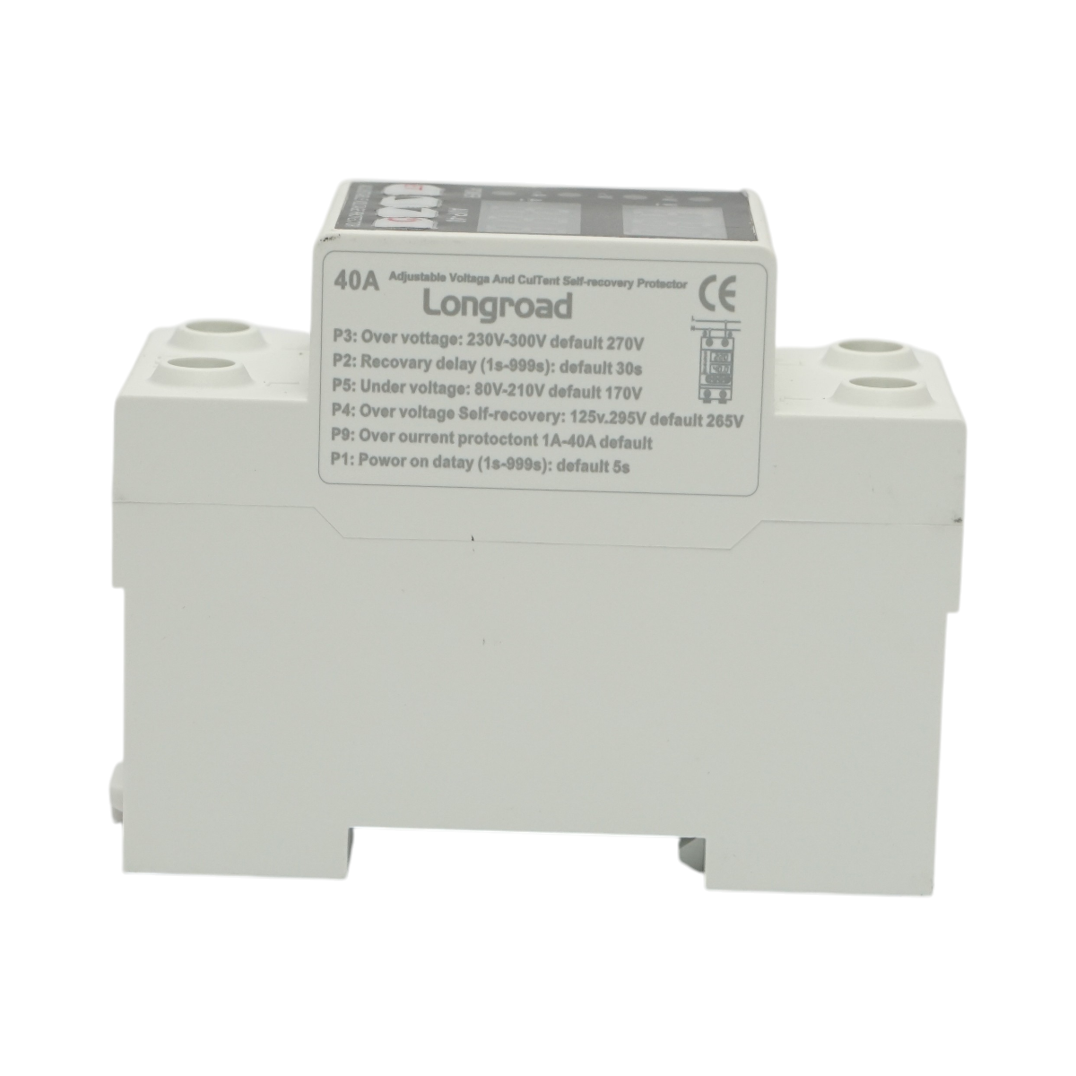 Relè digitale da 40 A per monitoraggio e protezione da sottotensione, sovratensione 230 V, AVP-40A Longroad - immagine 3