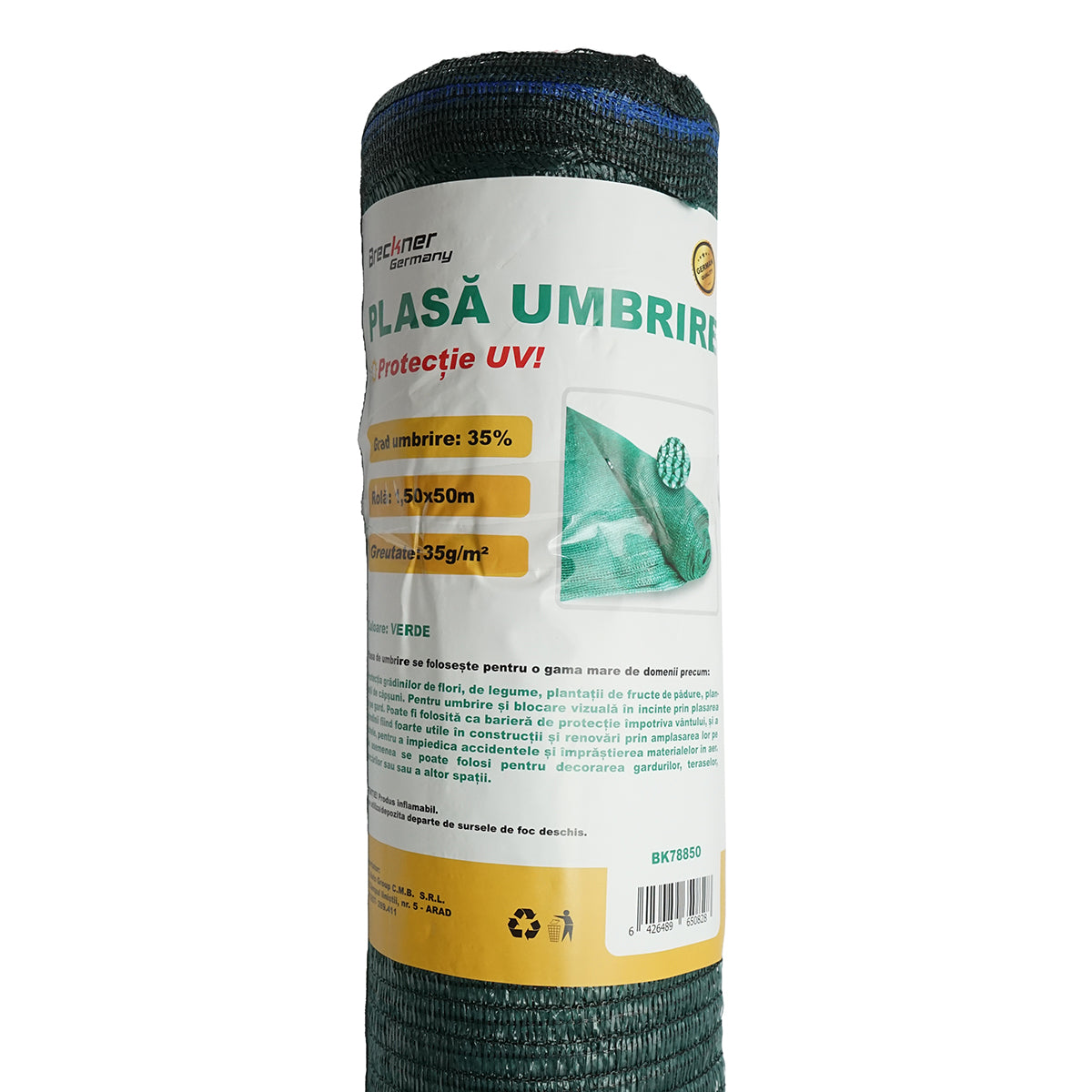 Rete ombreggiante 35% larghezza 1.5M e lunghezza 50M verde in polietilene con protezione UV. - immagine 3