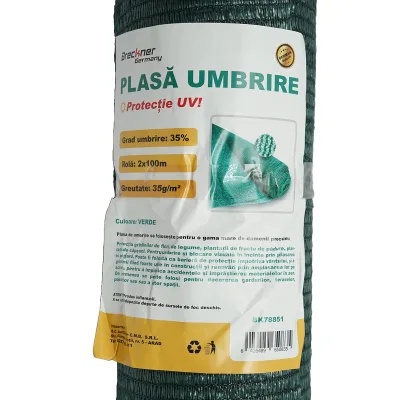Rete ombreggiante 35% larghezza 2M e lunghezza 100M verde in polietilene con protezione UV - immagine 3