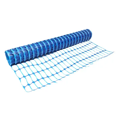 Rete per delimitazione lavori 1mx50m con maglie 70x40mm, 110g/m blu - immagine 4