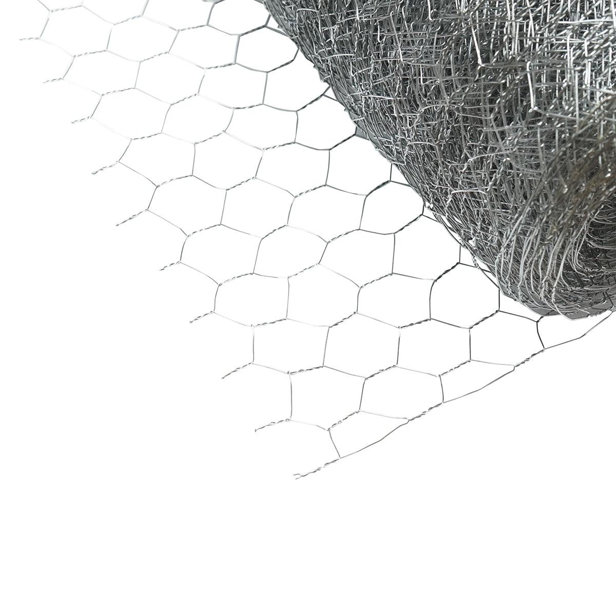 Reti Recinzione per Pollame Rete per recinto L20m, H120cm, intrecciata, zincata con maglie di 25mm, per recinzione - immagine 4