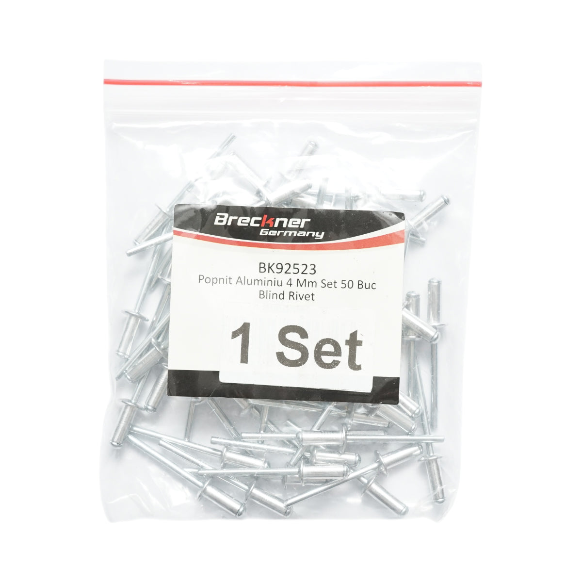 Rivetti a strappo in alluminio 4x9,5 mm, 50 pezzi/set Breckner Germany