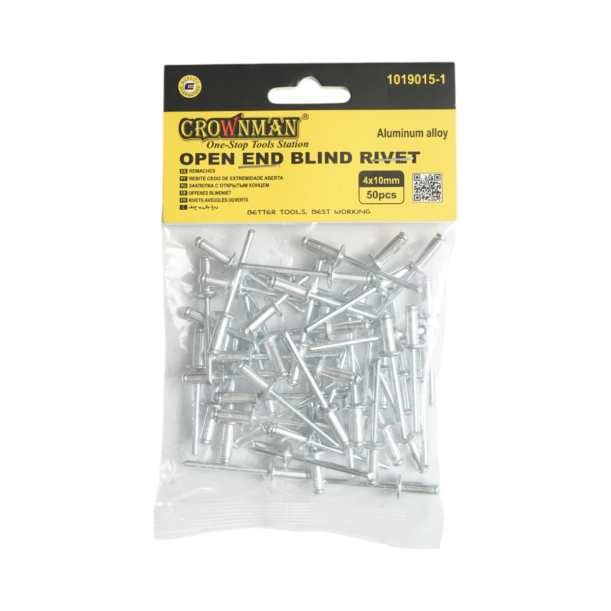 Rivetti in alluminio 4x10 mm, 50 pezzi/set Crownman