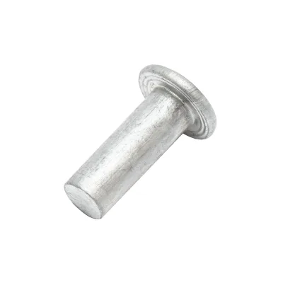 Rivetto in alluminio massiccio 4x8mm, diametro testa 15mm - immagine 2