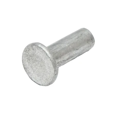 Rivetto in alluminio massiccio 4x8mm, diametro testa 15mm - immagine 3
