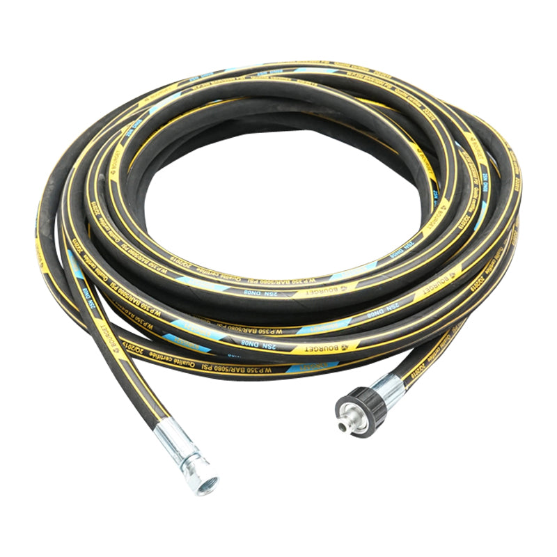 Rotolo da 10 m di tubo flessibile per lavanderia DN8 2SN con spina 22x1,5 mm e raccordo da 3/8 alle estremità