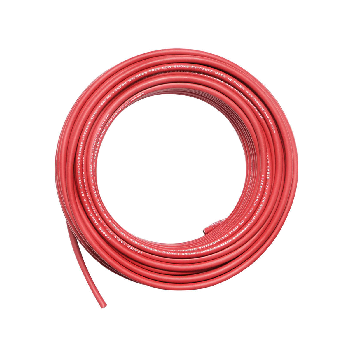 Rotolo di cavo per pannello solare 6mmx50m rosso 1,5KV, H1Z2Z2-K Leader - immagine 2