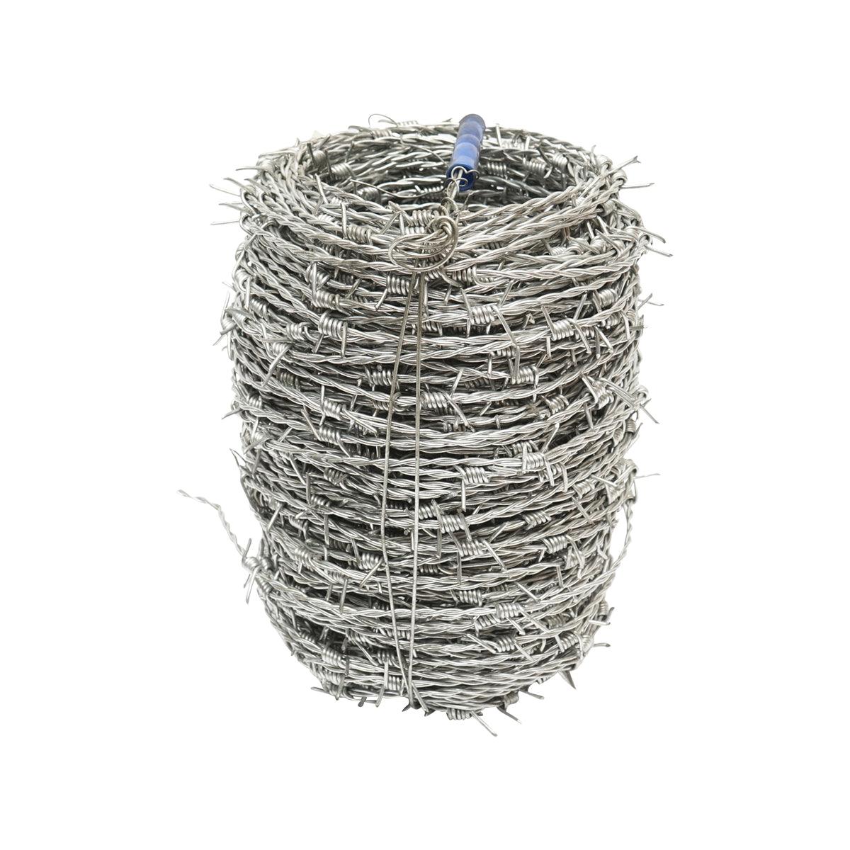 Rotolo di filo spinato zincato 100m,1.8 mm, distanza tra le punte 14cm, per recinzioni, Filo spinato zincato bobina - immagine 2