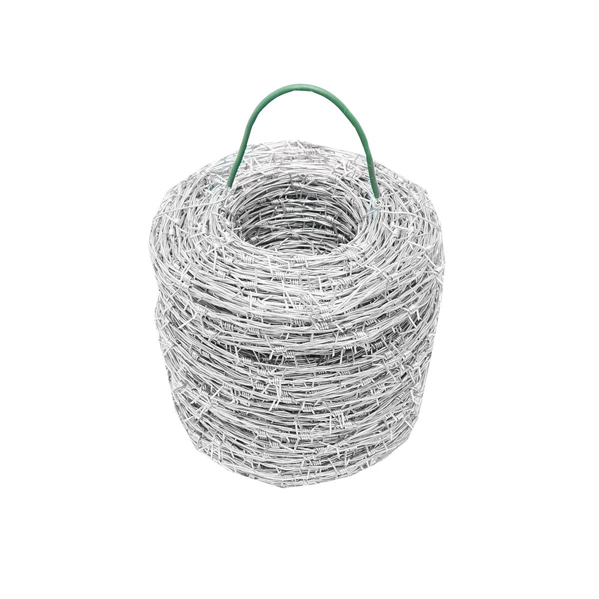 Rotolo di filo spinato zincato 250m,1.8 mm, distanza tra le punte 11-14cm, per recinzioni, Filo spinato zincato bobina