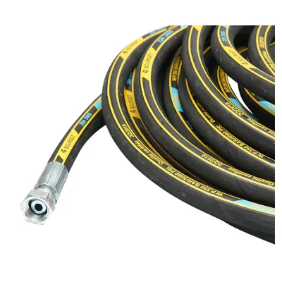Rotolo di tubo flessibile DN8 1SN da 17 m con spina 22x1,5 mm e raccordo da 3/8 alle estremità - immagine 3
