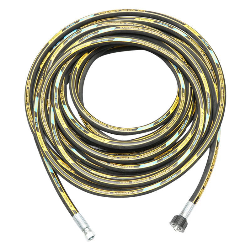 Rotolo di tubo flessibile DN8 1SN da 17 m con spina 22x1,5 mm e raccordo da 3/8 alle estremità