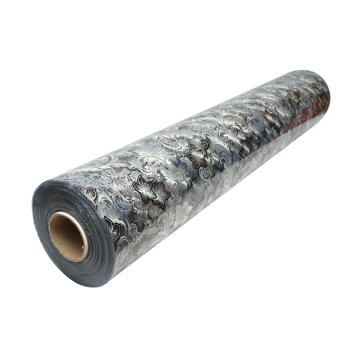 Rotolo pellicola protettiva per tavolo in PVC siliconato trasparente – modello floreale nero Materiale: PVC siliconato trasparente  Dimensioni rotolo: 1,00 × 20 m Breckner Germany - immagine 5