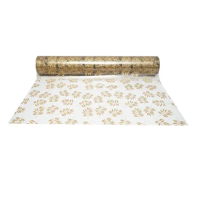 Rotolo pellicola protettiva per tavolo in PVC siliconato trasparente – modello foglie Materiale: PVC siliconato trasparente  Dimensioni rotolo: 1,00 × 20 m Breckner Germany - immagine 2