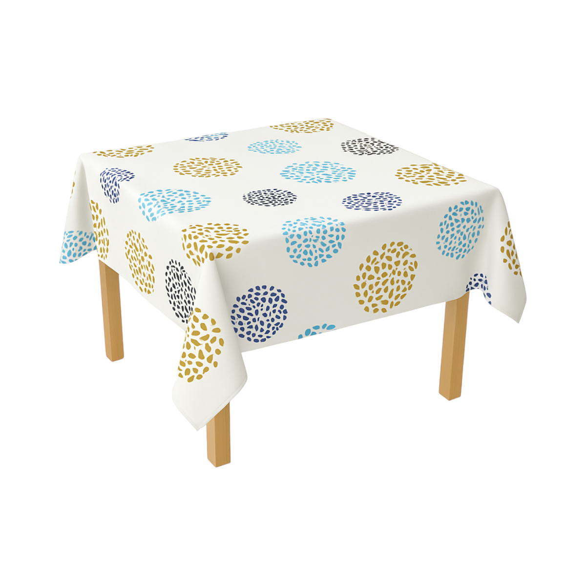 Rotolo tovaglia decorativa in PVC – modello cerchi multicolore Materiale: PVC con supporto tessile (45 g/m²)  Dimensioni rotolo: 1,37 × 20 m Breckner Germany