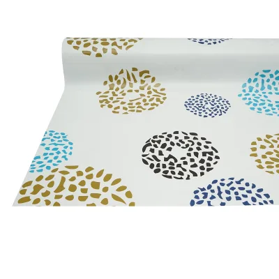 Rotolo tovaglia decorativa in PVC – modello cerchi multicolore Materiale: PVC con supporto tessile (45 g/m²)  Dimensioni rotolo: 1,37 × 20 m Breckner Germany - immagine 5