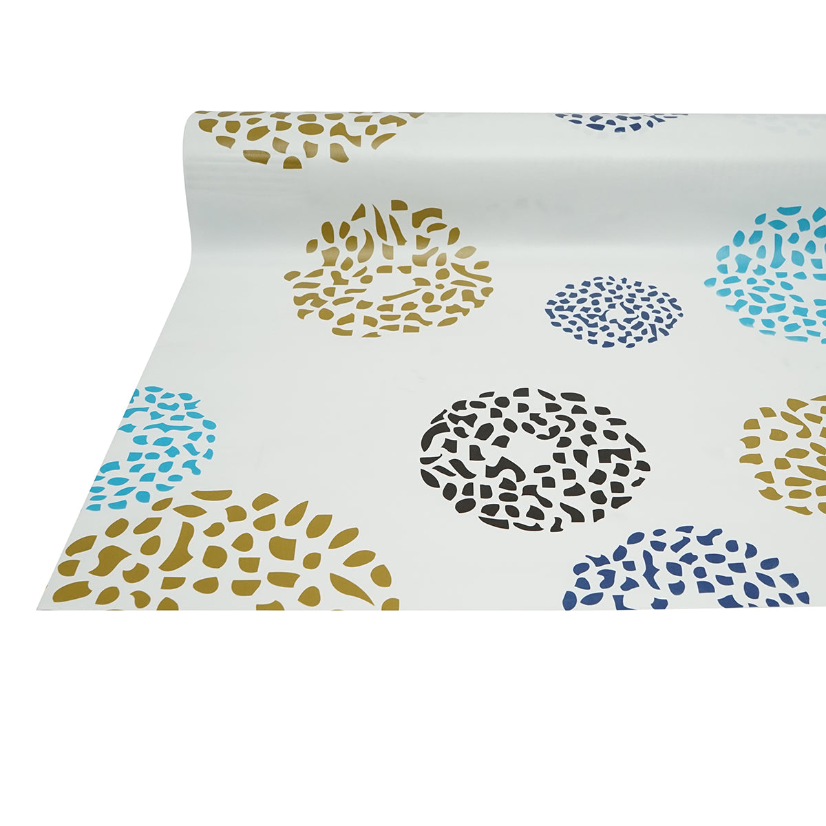 Rotolo tovaglia decorativa in PVC – modello cerchi multicolore Materiale: PVC con supporto tessile (45 g/m²)  Dimensioni rotolo: 1,37 × 20 m Breckner Germany - immagine 5