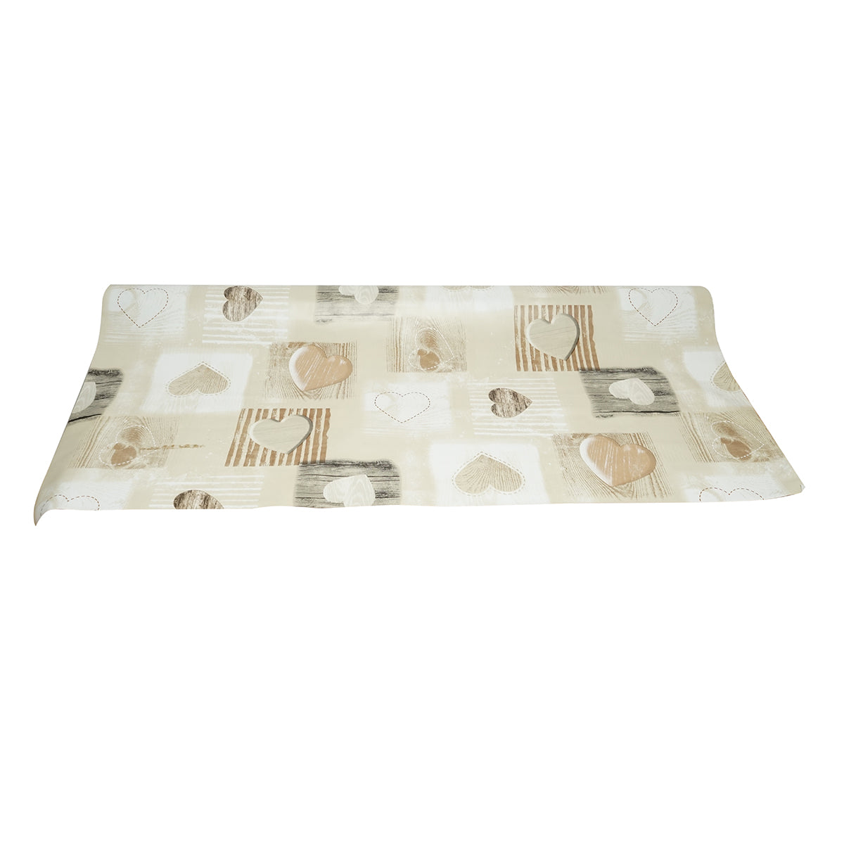 Rotolo tovaglia decorativa in PVC – modello cuori color crema Materiale: PVC con supporto tessile (45 g/m²)  Dimensioni rotolo: 1,37 × 20 m Breckner Germany - immagine 2
