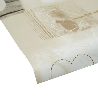 Rotolo tovaglia decorativa in PVC – modello cuori color crema Materiale: PVC con supporto tessile (45 g/m²)  Dimensioni rotolo: 1,37 × 20 m Breckner Germany - immagine 3