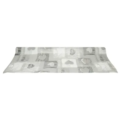 Rotolo tovaglia decorativa in PVC – modello cuori grigi Materiale: PVC con supporto tessile (45 g/m²)  Dimensioni rotolo: 1,37 × 20 m Breckner Germany - immagine 2