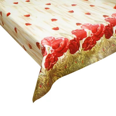 Rotolo tovaglia decorativa in PVC – modello floreale papaveri Materiale: PVC con supporto tessile (45 g/m²)  Dimensioni rotolo: 1,37 × 20 m Breckner Germany - immagine 3