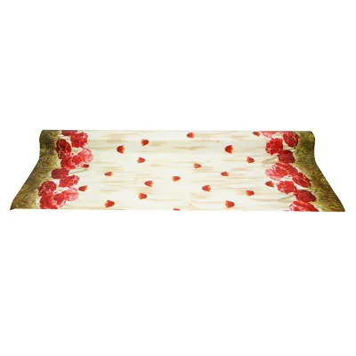 Rotolo tovaglia decorativa in PVC – modello floreale papaveri Materiale: PVC con supporto tessile (45 g/m²)  Dimensioni rotolo: 1,37 × 20 m Breckner Germany - immagine 2