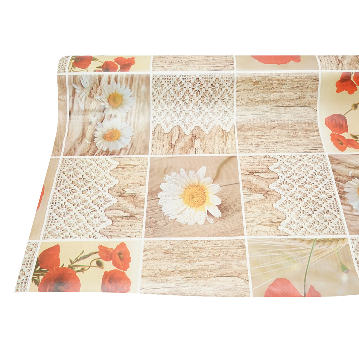Rotolo tovaglia decorativa in PVC – modello floreale rustico Materiale: PVC con supporto tessile (45 g/m²)  Dimensioni rotolo: 1,37 × 20 m Breckner Germany - immagine 5