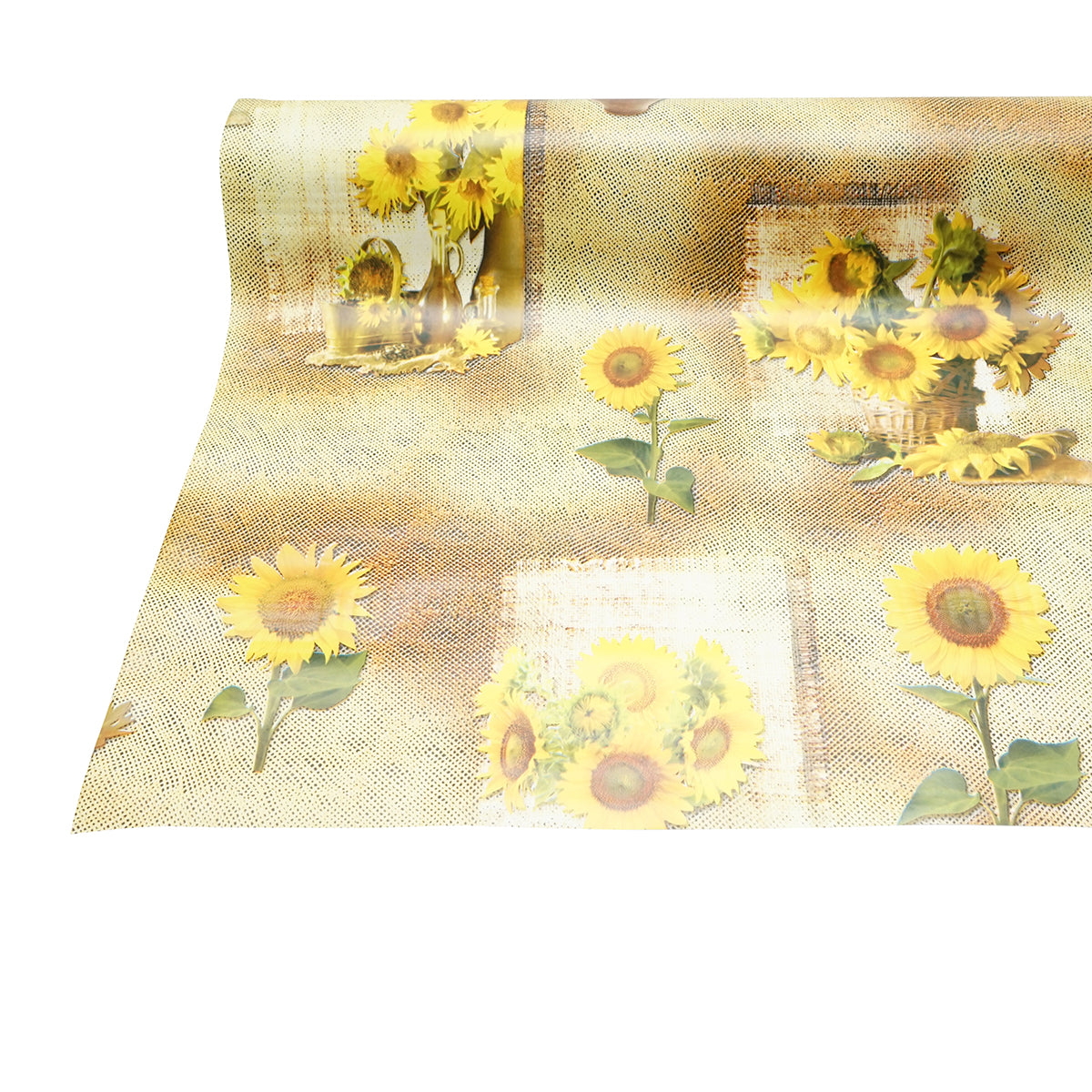 Rotolo tovaglia decorativa in PVC – modello girasole Materiale: PVC con supporto tessile (45 g/m²)  Dimensioni rotolo: 1,37 × 20 m Breckner Germany - immagine 5