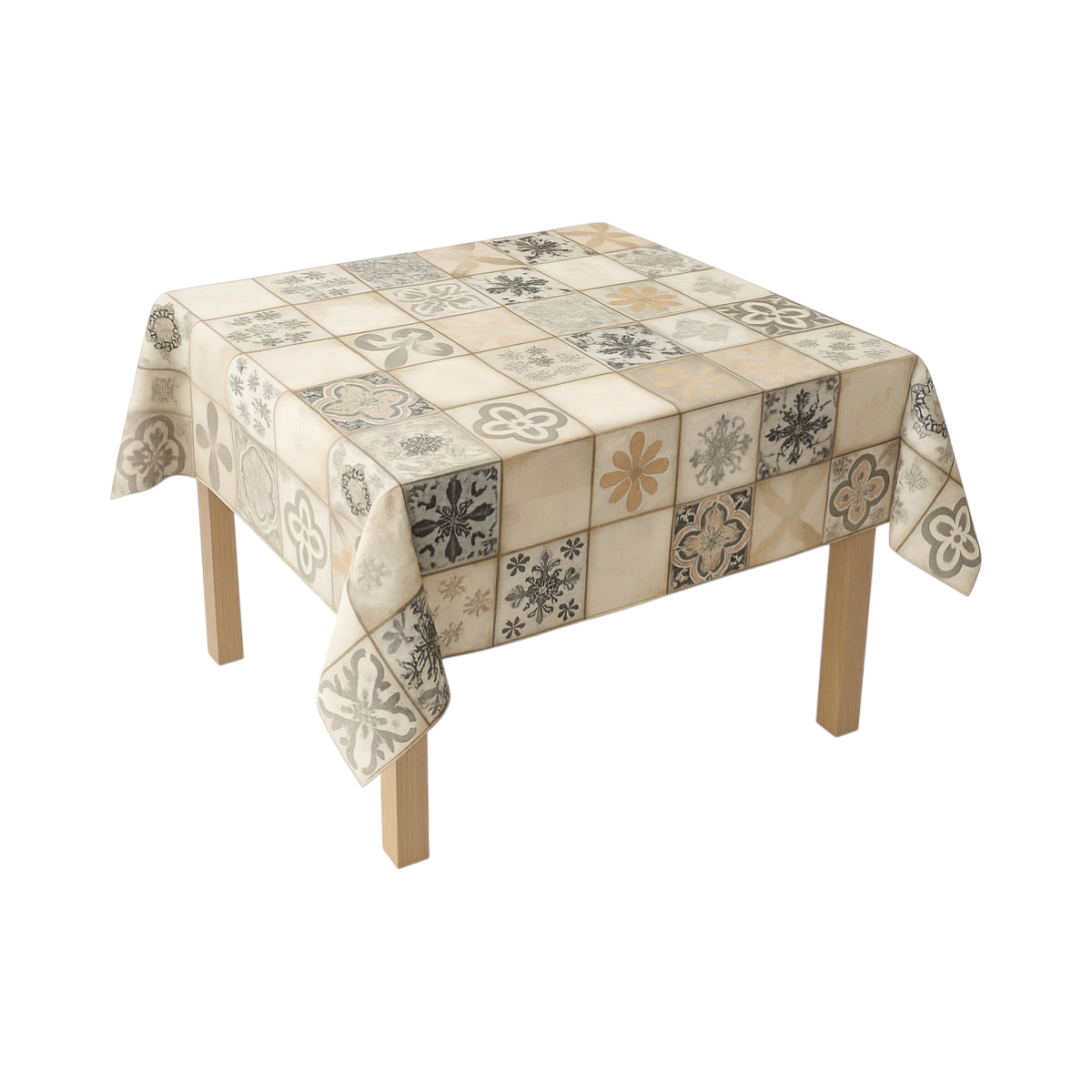 Rotolo tovaglia decorativa in PVC – modello mosaico naturale Materiale: PVC con supporto tessile (45 g/m²)  Dimensioni rotolo: 1,37 × 20 m Breckner Germany