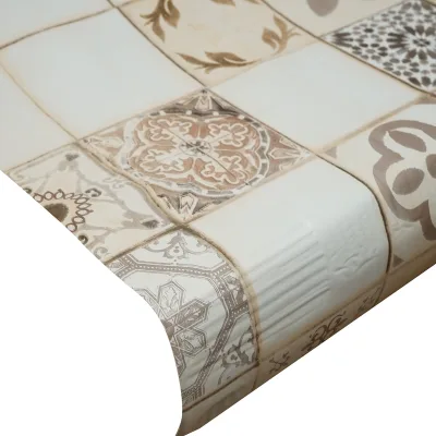 Rotolo tovaglia decorativa in PVC – modello mosaico naturale Materiale: PVC con supporto tessile (45 g/m²)  Dimensioni rotolo: 1,37 × 20 m Breckner Germany - immagine 3