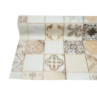 Rotolo tovaglia decorativa in PVC – modello mosaico naturale Materiale: PVC con supporto tessile (45 g/m²)  Dimensioni rotolo: 1,37 × 20 m Breckner Germany - immagine 5