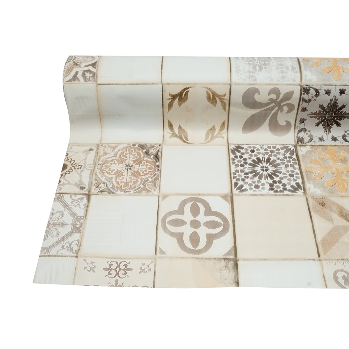 Rotolo tovaglia decorativa in PVC – modello mosaico naturale Materiale: PVC con supporto tessile (45 g/m²)  Dimensioni rotolo: 1,37 × 20 m Breckner Germany - immagine 5