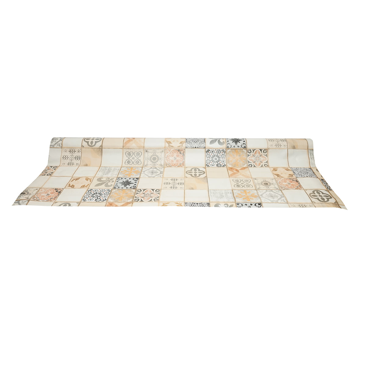 Rotolo tovaglia decorativa in PVC – modello piastrelle vintage Materiale: PVC con supporto tessile (45 g/m²)  Dimensioni rotolo: 1,37 × 20 m Breckner Germany - immagine 2