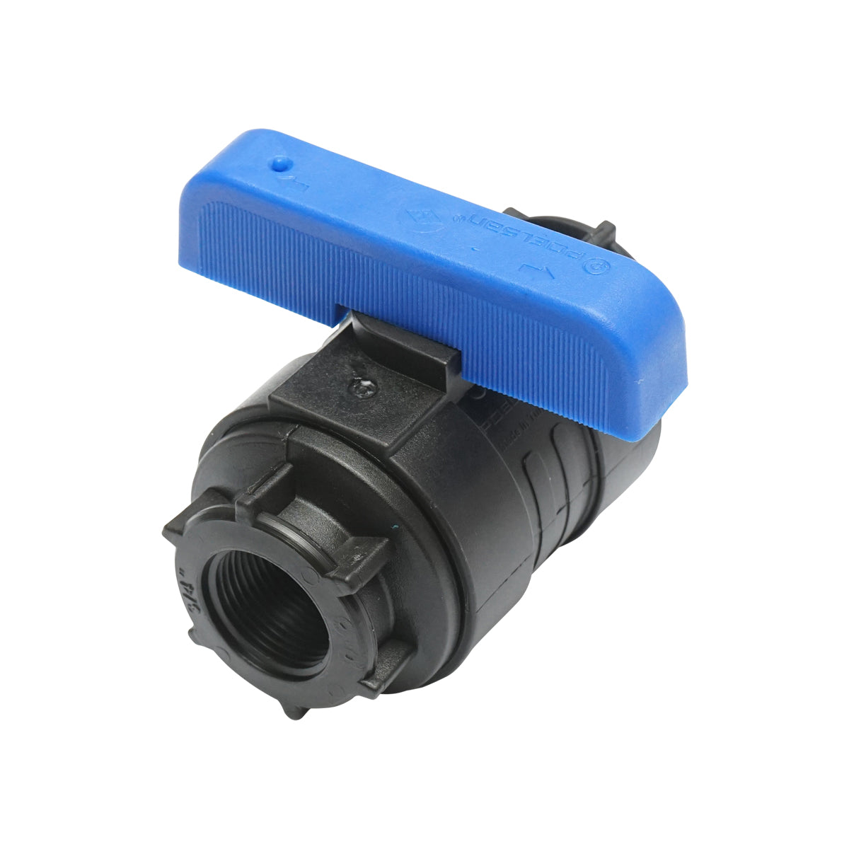 Rubinetto a sfera con compressione uguale e filettatura interna D20x20mm PN10 per sistemi di irrigazione