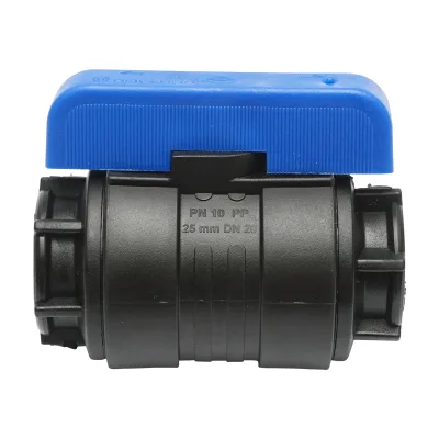 Rubinetto a sfera con compressione uguale e filettatura interna D20x20mm PN10 per sistemi di irrigazione - immagine 2