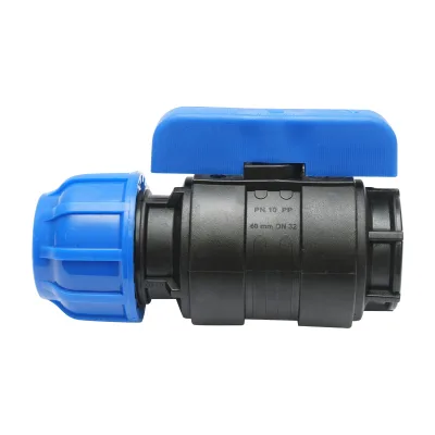 Rubinetto a sfera con giunto di collegamento filettato internamente D40mmx1-1/4, PN10 per sistemi di irrigazione - immagine 2