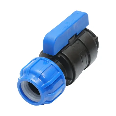 Rubinetto a sfera con giunto di collegamento filettato internamente D40mmx1-1/4, PN10 per sistemi di irrigazione