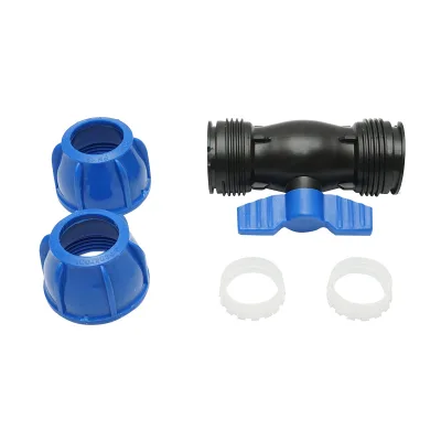 Rubinetto a sfera con giunto di compressione D40x40mm, PN16 per sistemi di irrigazione. - immagine 4