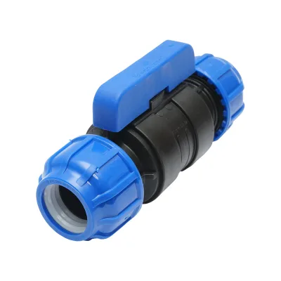 Rubinetto a sfera con giunto di compressione PEHD D40x40mm, PN10 per sistemi di irrigazione - immagine 2